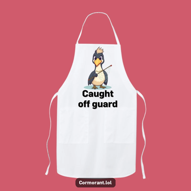 Funny Cormorant Surprise Apron: Comedic Bird Kitchen Wear for Chefs