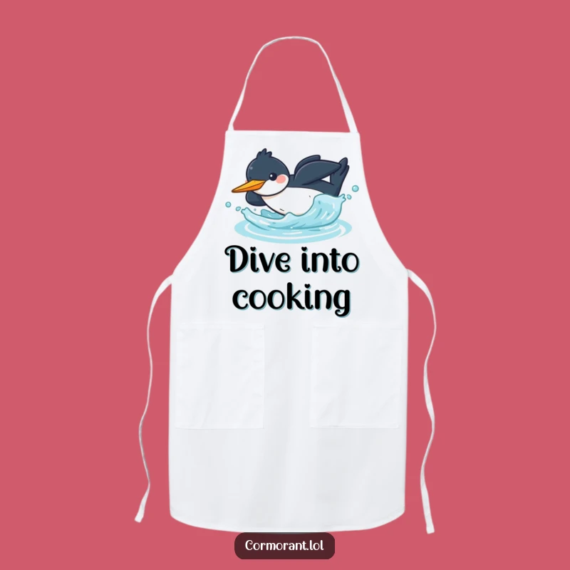 Funny Kawaii Cormorant Chef Apron: Dive into Cooking Fun!