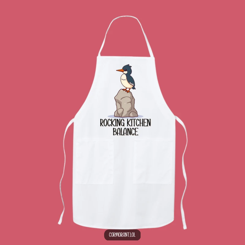 Funny Cormorant Apron: Balancing Kitchen Act, Perfect Gift for Cooks