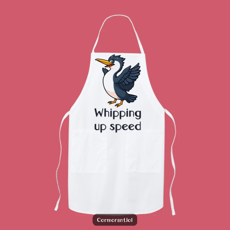 Funny Cormorant Flight Chef Apron: Hilarious Bird Design for Energetic Cooks