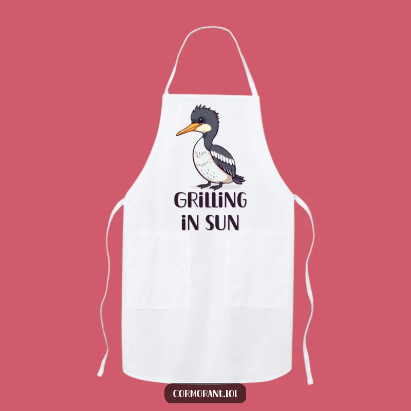 Funny Cormorant Garden Apron: Hilarious Bird Design for Relaxed Outdoor Cooks