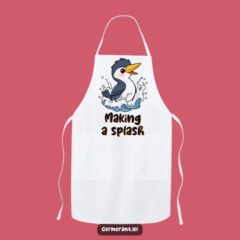 Funny Cormorant Splashing Apron: Playful Chef Gear for Kitchen Fun