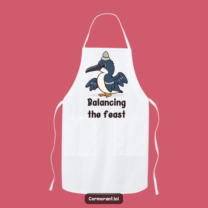 Funny Kawaii Cormorant Apron: Kitchen Balance Act, Practical & Humorous Gift