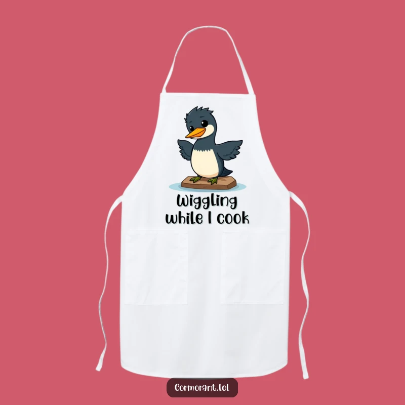 Funny Kawaii Cormorant Wiggle Apron: Cook with Happy Moves