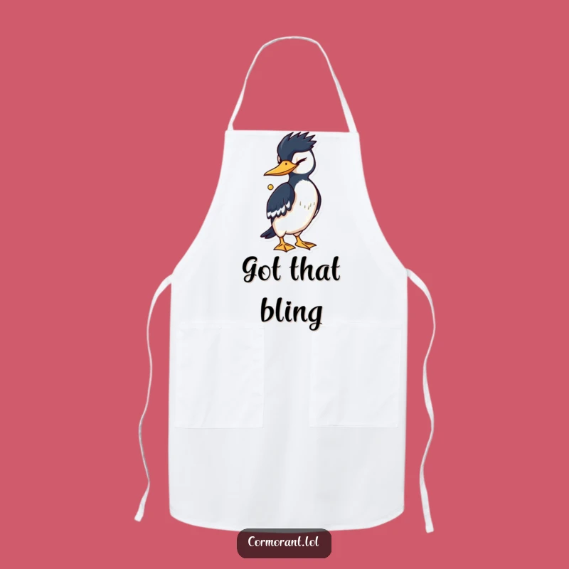 Funny Cormorant Wink Apron - Kitchen Bird Treasure Holder Gift