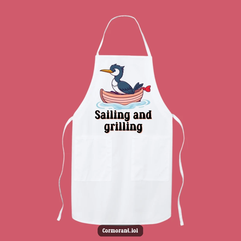 Funny Cormorant Boat Apron: Cook with Whimsy and Avian Charm
