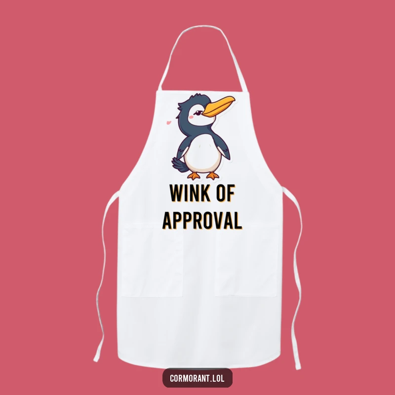 Funny Cormorant Wink Apron: Cheeky Chef Wear for Playful Cooks