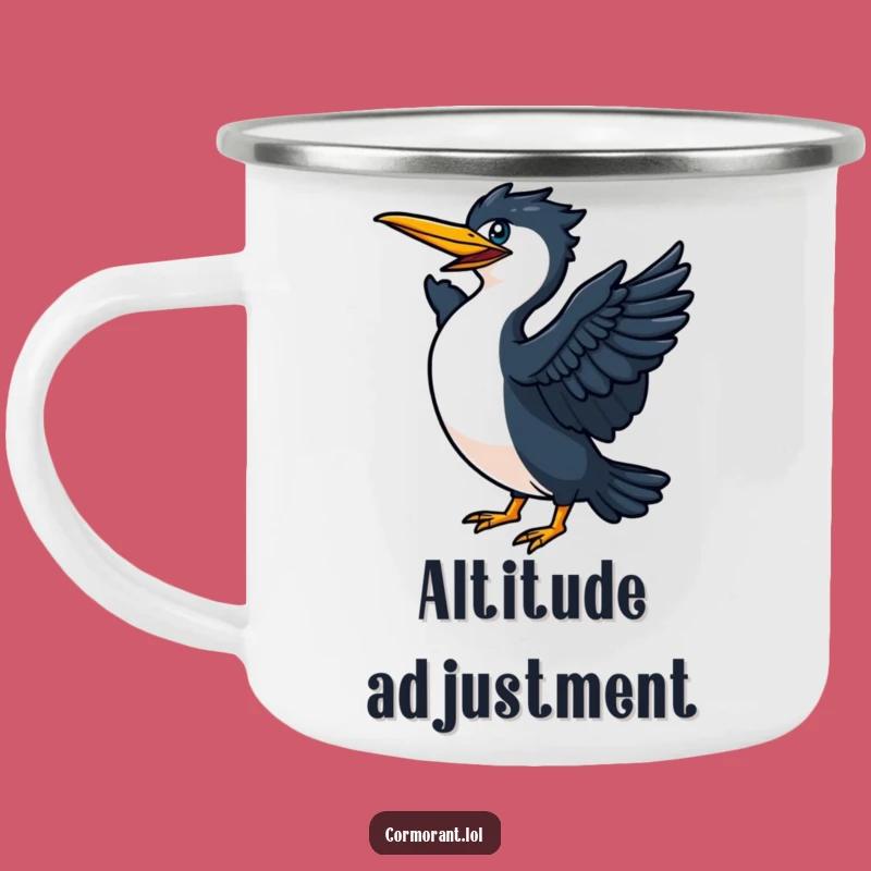 Funny Cormorant Ascent Mug: Hilarious Bird Design for Energetic Outdoor Adventures