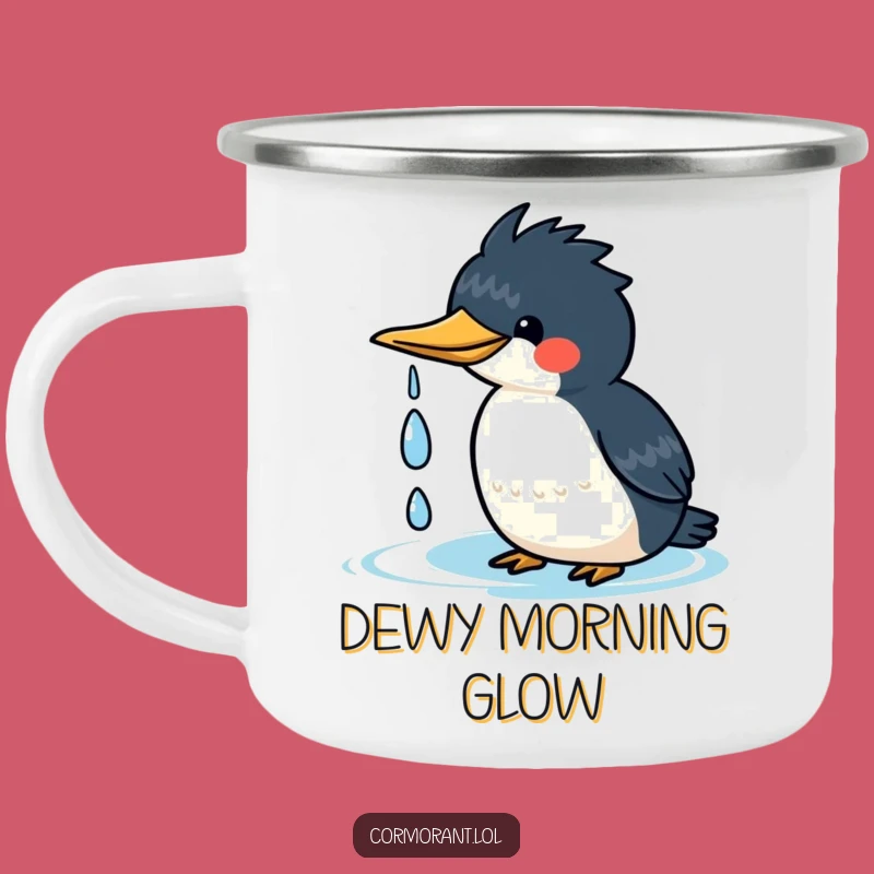 Funny Kawaii Cormorant Camp Mug - Happy Outdoor Companion