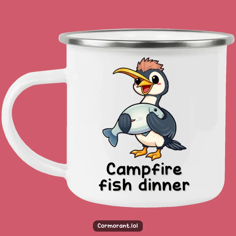 Durable Funny Kawaii Cormorant Camping Mug: Your Catchy Funny Gift!