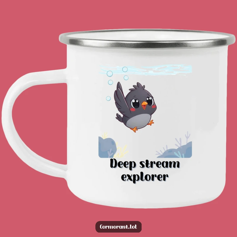 Funny Bird Dive Camping Mug - Quirky Outdoor Companion for Water Lovers