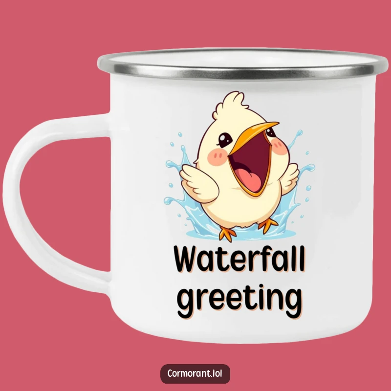 Funny Bird Splash Camping Mug - Cheerful Outdoor Companion