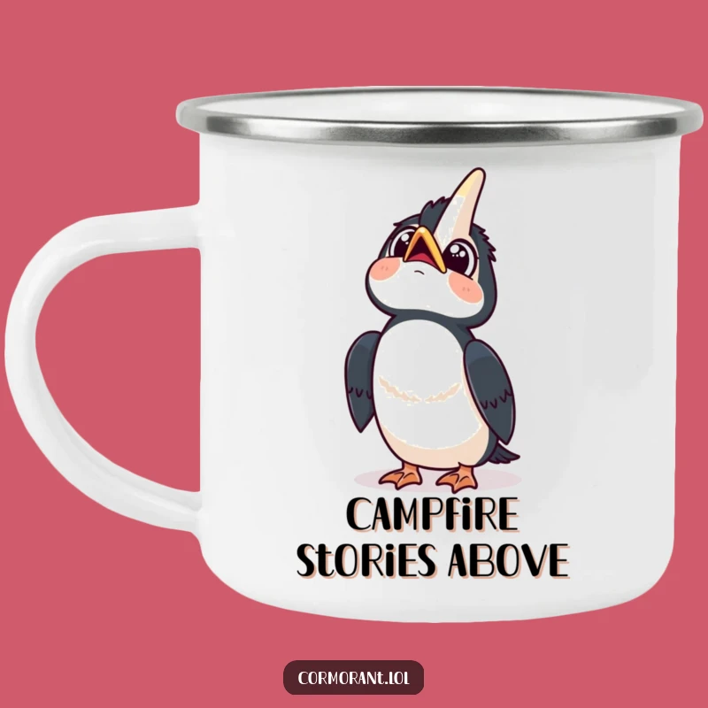 Funny Kawaii Cormorant Sky Gaze Camping Mug: Adventure of the Mind