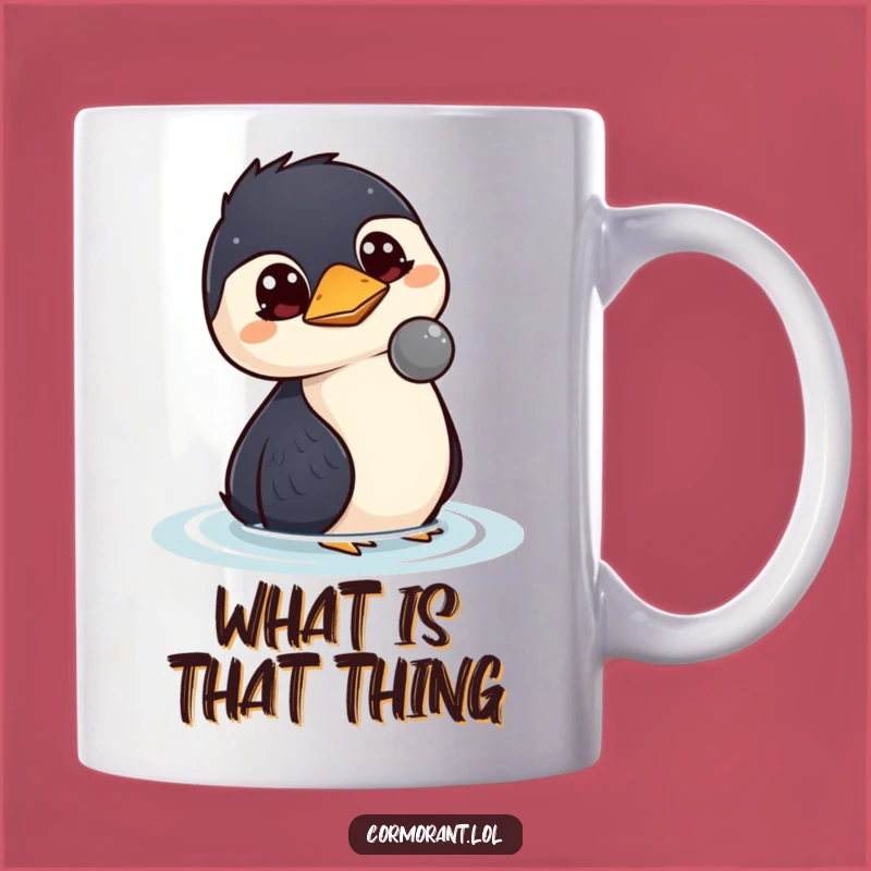 Funny Kawaii Cormorant Curious Mug: A Puzzled Funny Gift for Observers!