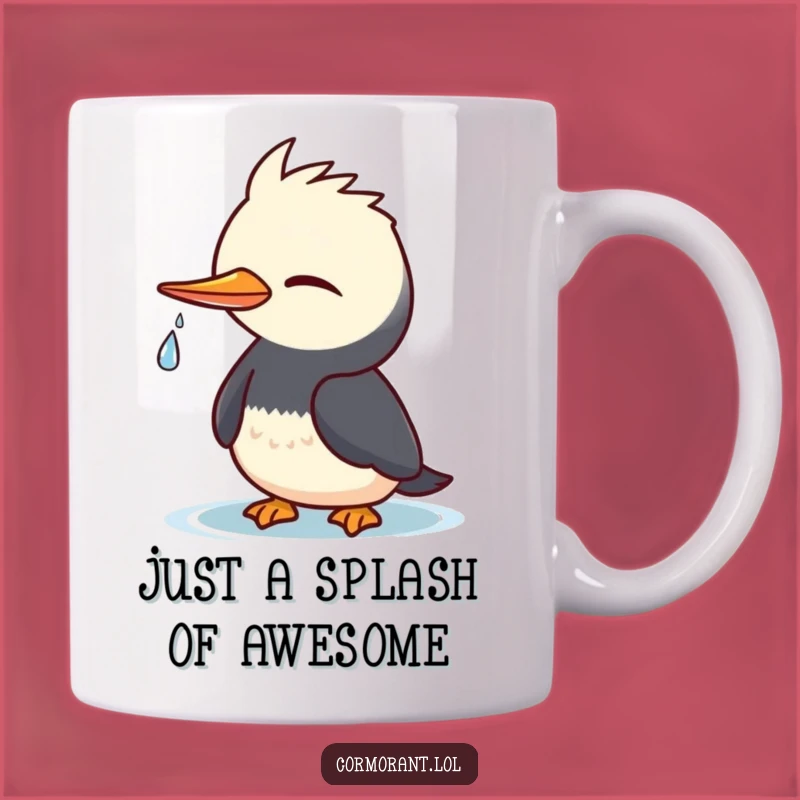 Funny Cormorant Wink Mug: Adorable Kawaii Bird Design, Perfect Funny Gift for Bird Lovers