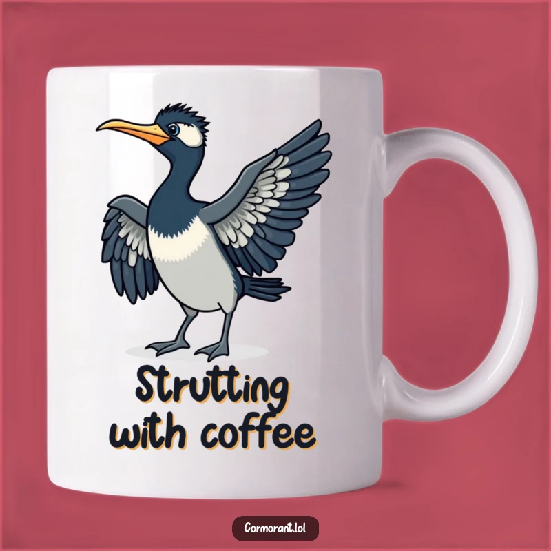 Funny Cormorant Strut Mug: Hilarious Bird Walk for a Great Gift
