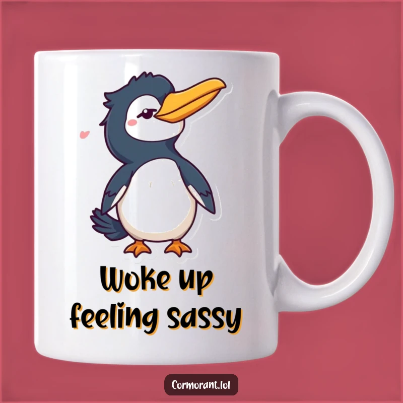 Funny Cormorant Wink Mug: Cheeky Bird Gift with Tail Flick Charm