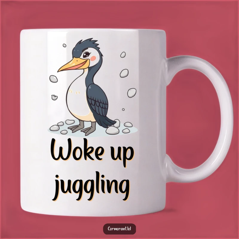 Funny Cormorant Juggler Mug - Hilarious Bird & Skillful Gift!