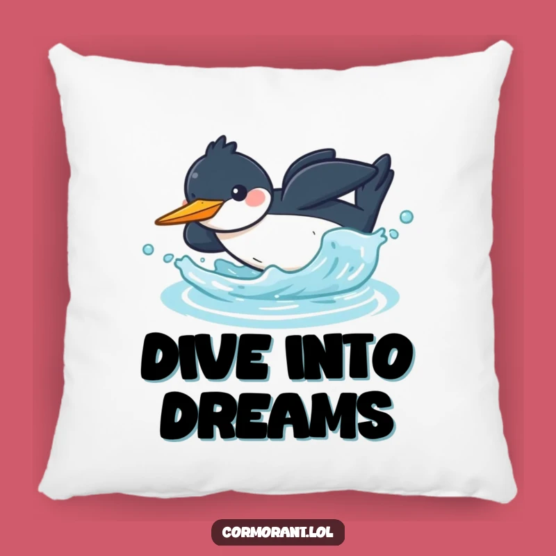 Soft Funny Kawaii Cormorant Pillow: Cuddle Up with Aquatic Fun!