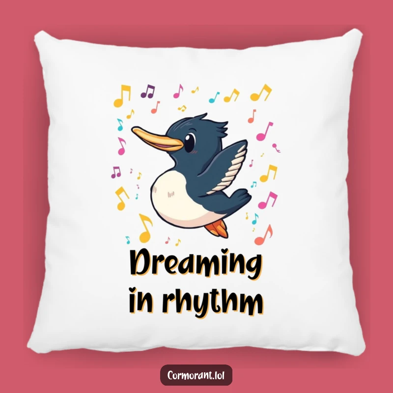 Funny Cormorant Music Dive Pillow: Cozy Comfort with Melodious Charm