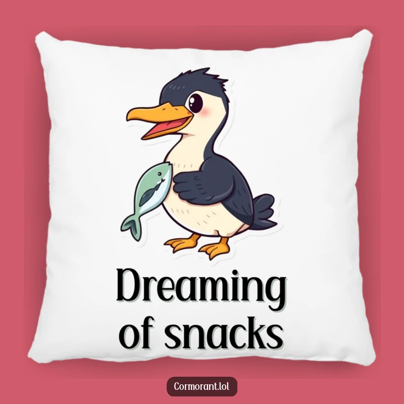 Funny Cormorant Fish Pillow - Cozy Proud Accent