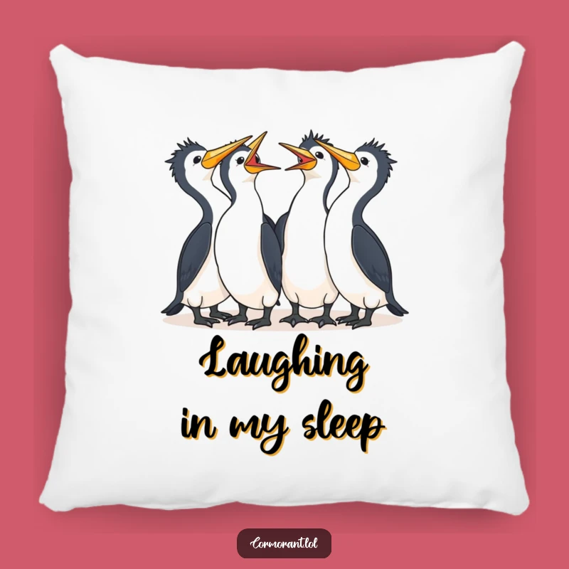 Funny Cormorant Laugh Pillow: Soft Kawaii Bird Cushion, Perfect Humorous Gift!