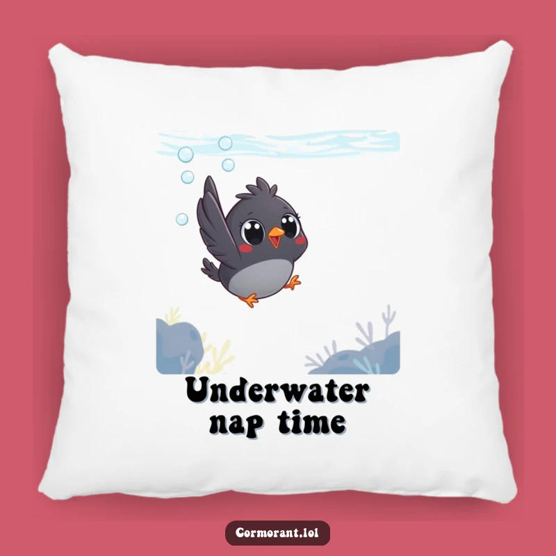 Funny Bird Dive Pillow - Soft Cushion for Quirky Underwater Decor