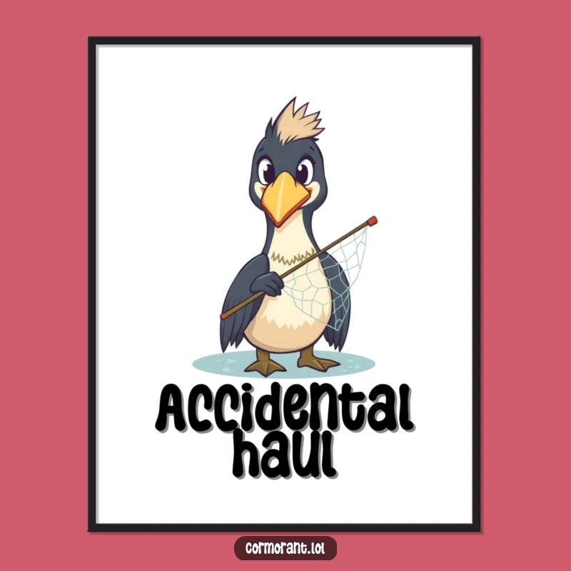 Funny Cormorant Surprise Digital Art: Comedic Bird Downloadable Art File
