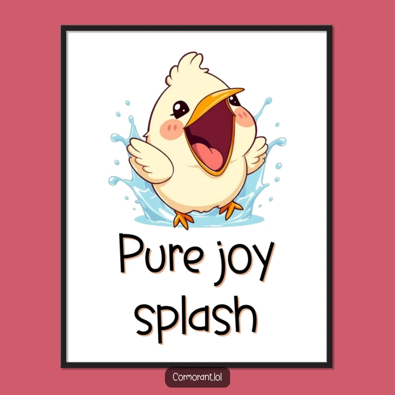 Funny Bird Splash Digital Print - Cute Art for Instant Cheer