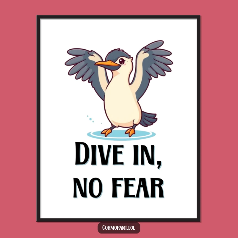 Funny Cormorant Dive Digital Print - Instant Playful Art