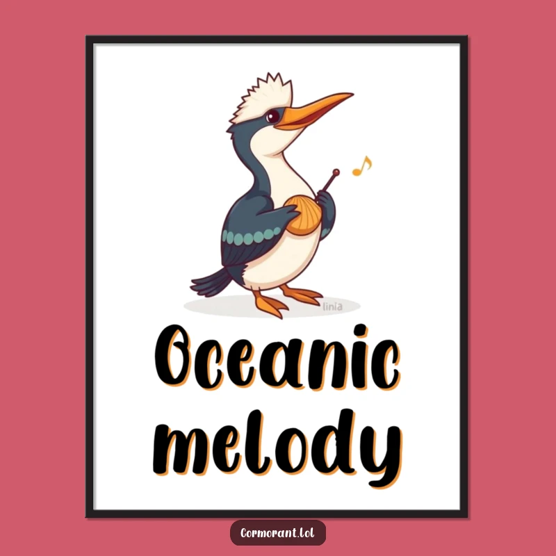 Funny Cormorant Music Digital Print: Instant Melodious Decor