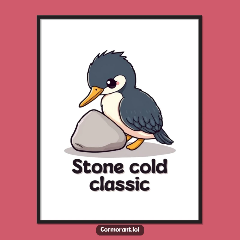 Funny Kawaii Cormorant Digital Art, Instant Cute Bird Download, Unique Gift