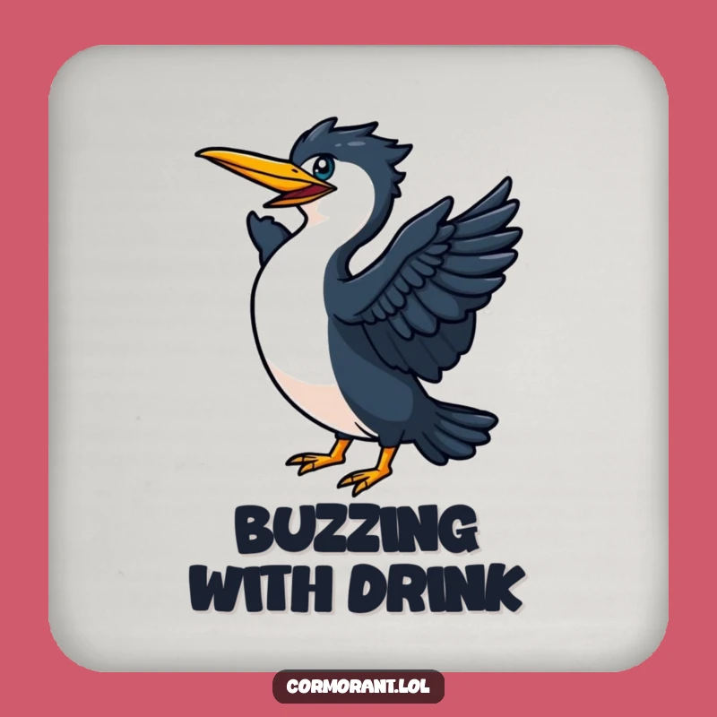 Funny Cormorant Take Flight Coaster: Hilarious Bird Action for Energetic Spaces