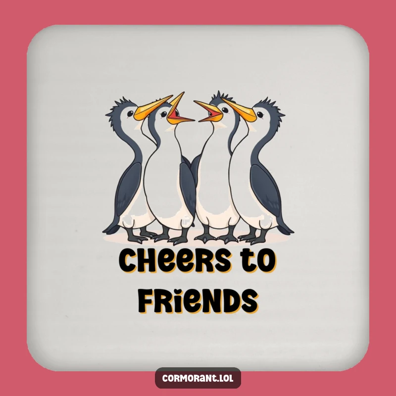 Funny Cormorant Laugh Coaster: Cute Kawaii Bird Drink Protector, Perfect Humorous Gift!