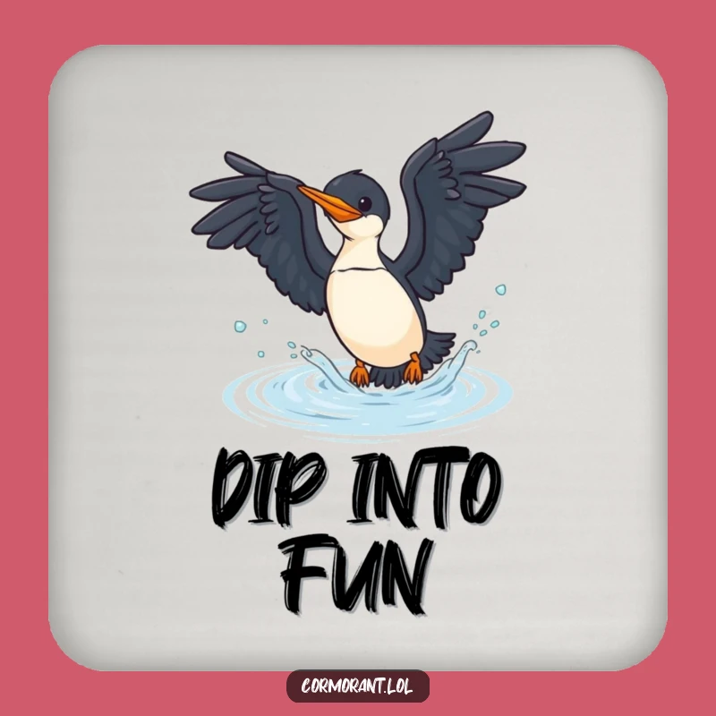 Funny Cormorant Dive Coaster - Hilarious Water Bird Drink Protector Gift!