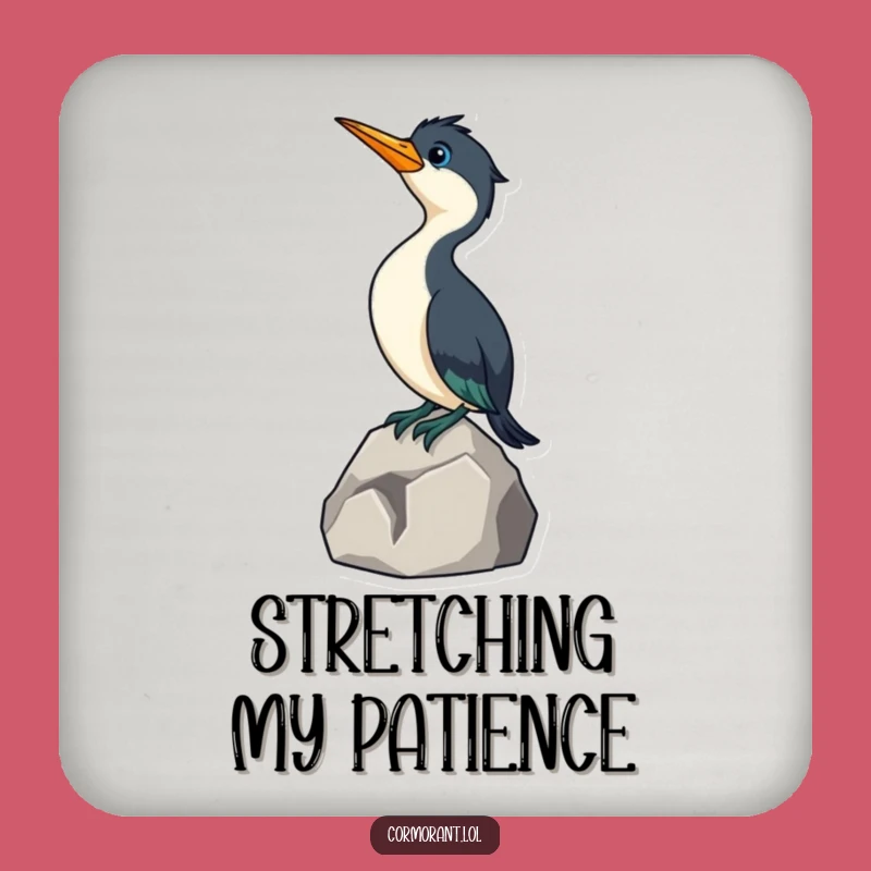 Funny Cormorant Coaster: Curious Bird Drink Protector, Humorous Home Decor Gift