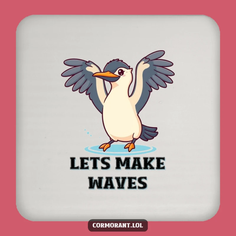 Funny Cormorant Dive Coaster - Protect Surfaces Playfully