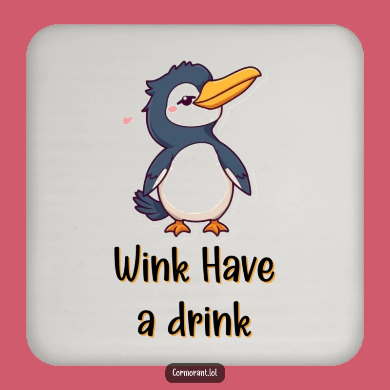 Funny Cormorant Wink Coaster: Cheeky Protection for Your Drinks
