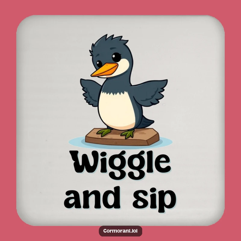 Funny Kawaii Cormorant Wiggle Coaster: Surface of Joy