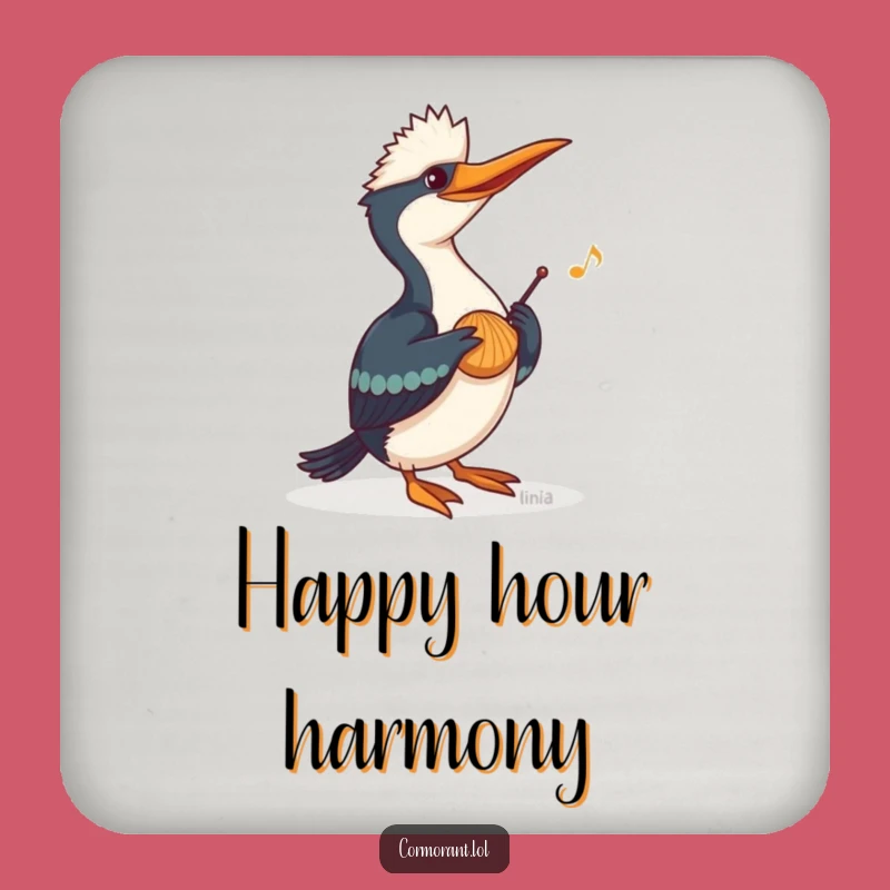 Funny Cormorant Music Coaster: Protect Surfaces with Melodious Humor