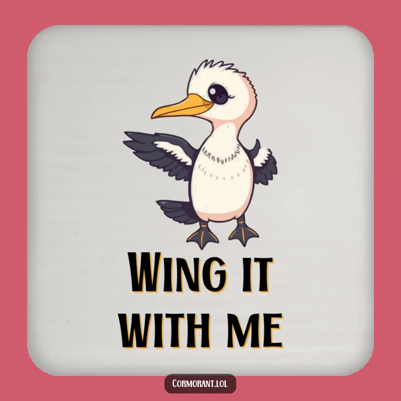 Funny Cormorant Welcome Coaster: Friendly Wing Protection, Gift