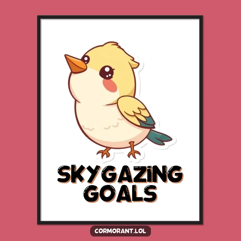 Funny Curious Bird Poster: Inspire Wonder with This Cheerful Wall Art, Great Funny Gift!