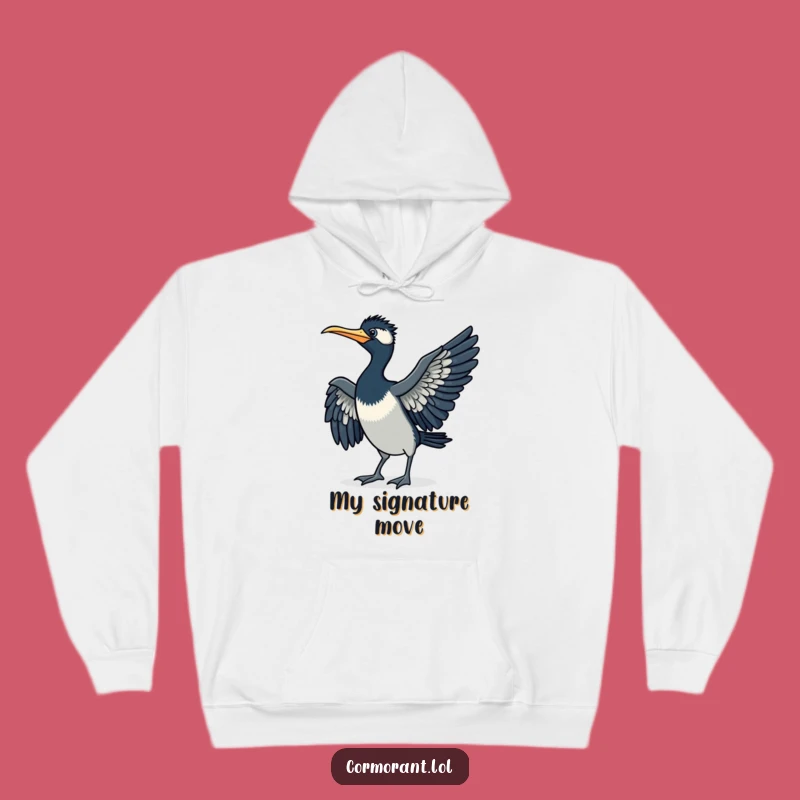 Cozy Funny Cormorant Strut Hoodie: Comical Bird Walk - Perfect Gift