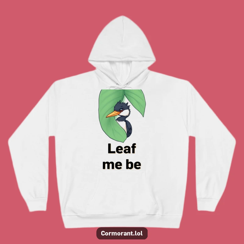 Funny Cormorant Leaf Peek Hoodie: Cozy Up with This Comical Bird's Secret Humor Gift