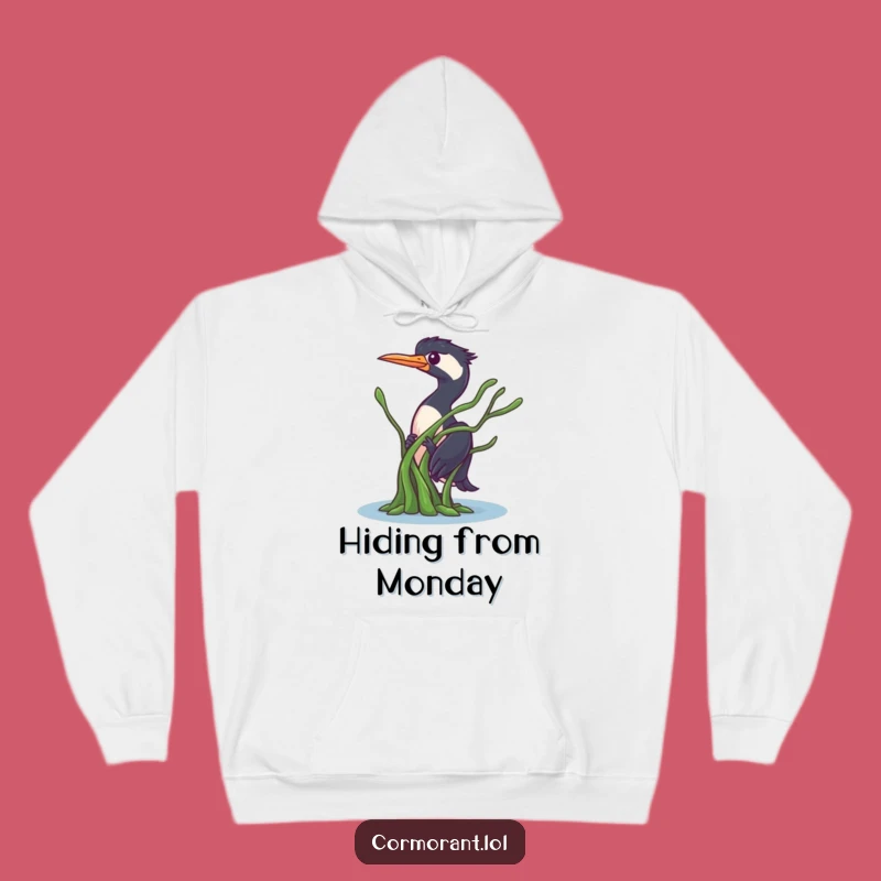 Funny Cormorant Peek Hoodie: Cozy Gear with Sneaky Seaweed Charm