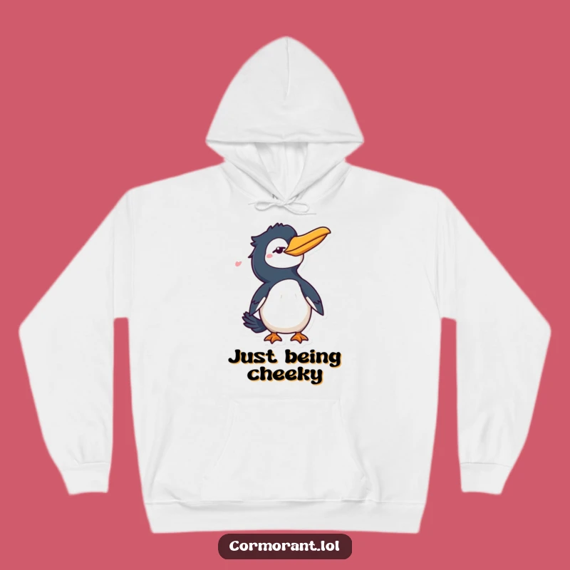 Funny Cormorant Wink Hoodie: Cozy Gear with Cheeky Bird Charm