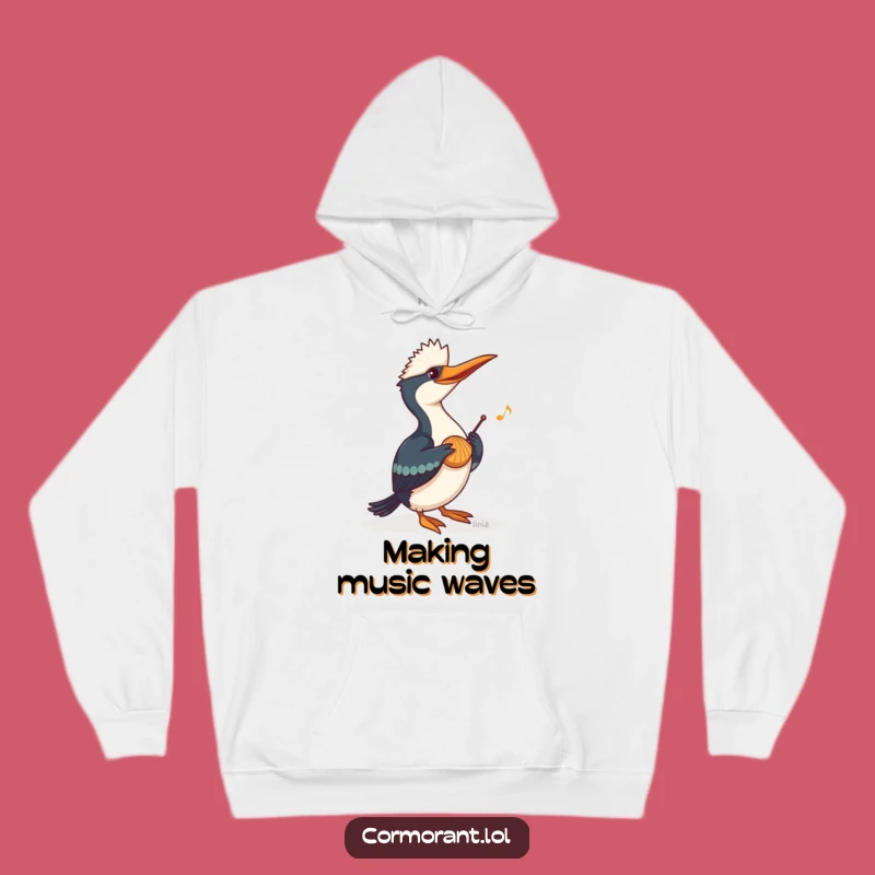 Cozy Funny Cormorant Music Hoodie: Warm Tunes and Whimsy
