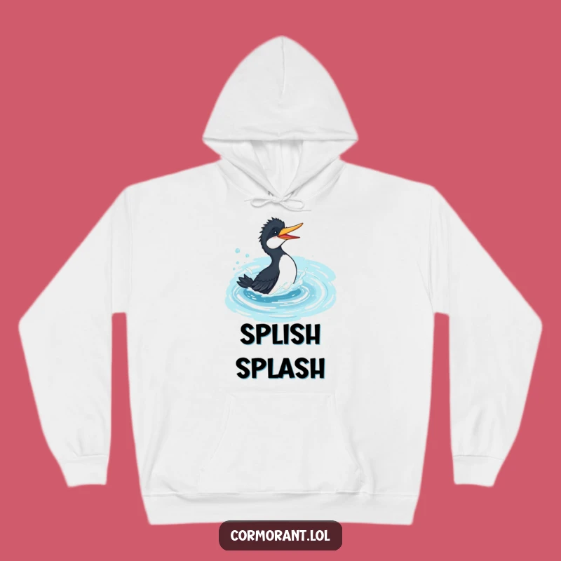 Funny Cormorant Pond Pal Hoodie - Cozy Bird's Playful Splash Wearable Gift