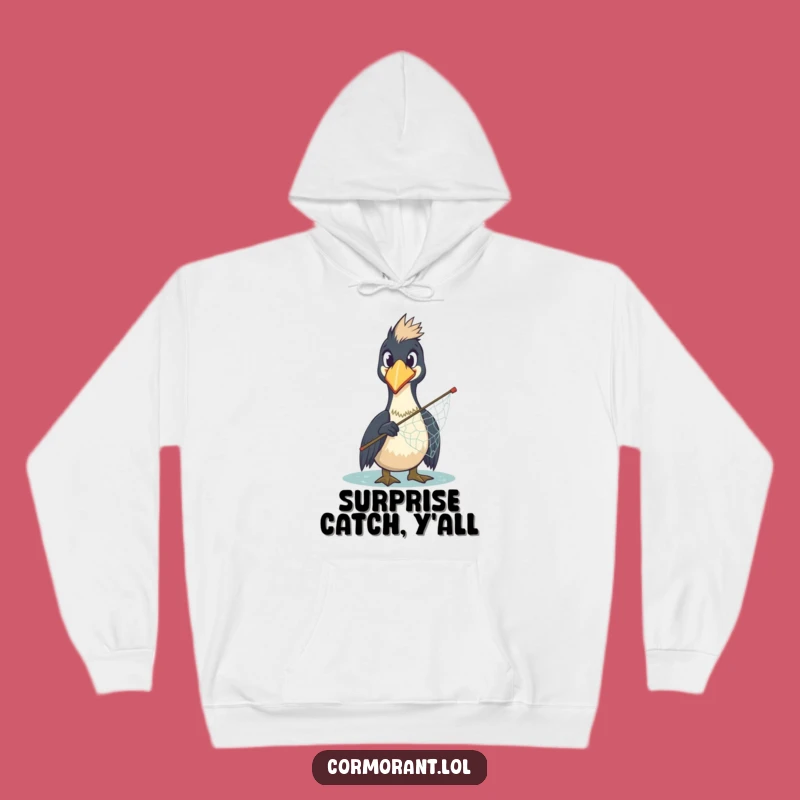 Funny Cormorant Surprise Hoodie: Cozy Comedic Bird Wear for Chilly Days