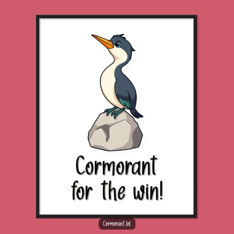 Funny Free Printable Cormorant Wall Art: Curious Birdy Downloadable Decor